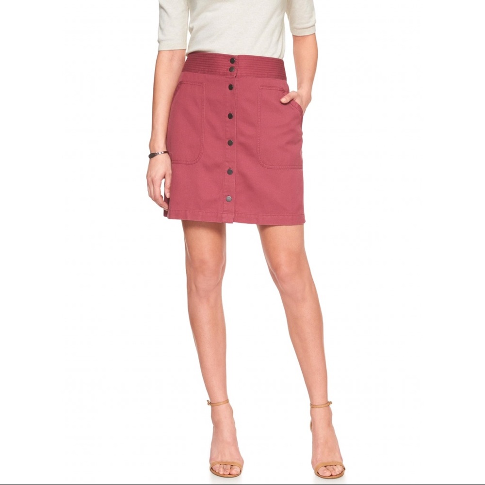 Banana Republic Utility A-Line Button Mini Skirt